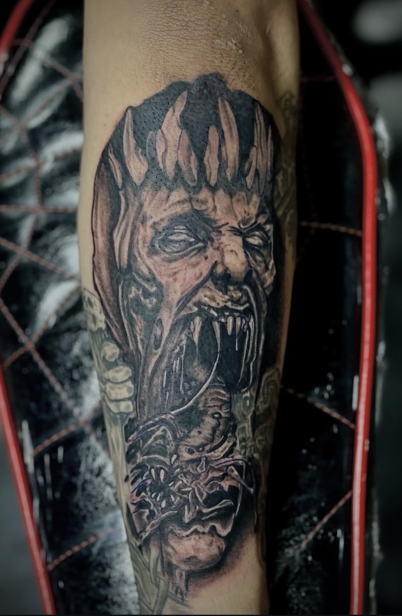 Black and grey dark creature realism